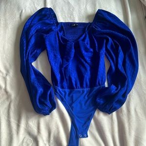 EXPRESS- S- blue satin body suit